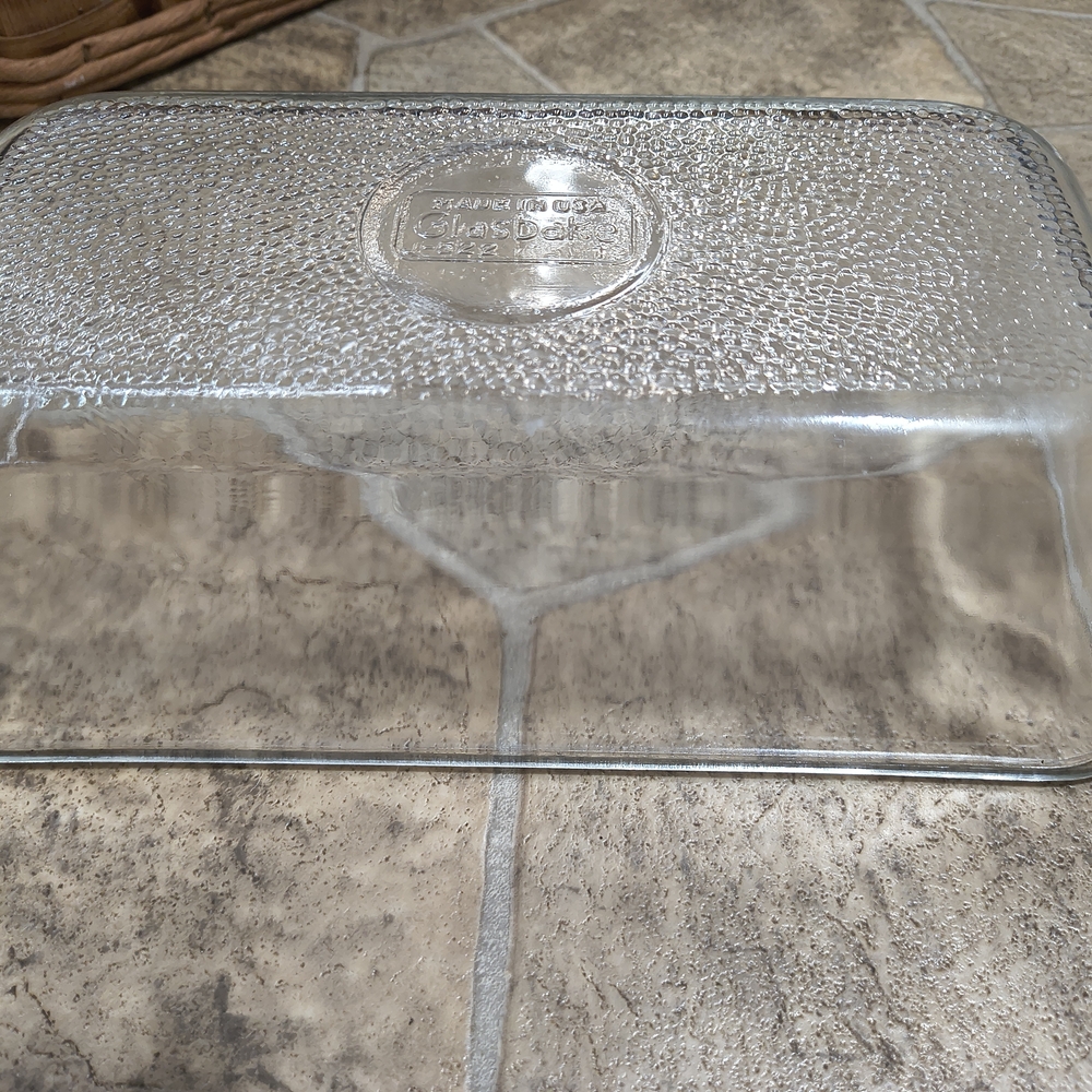 Glasbake Texture Bottom Clear Meatloaf/Bread Dish